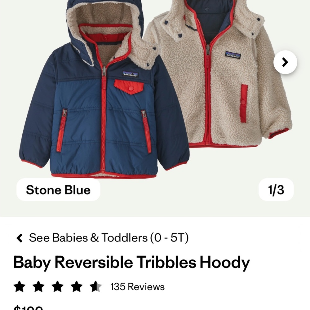 EUC Patagonia Reversible Tribbles Hoody